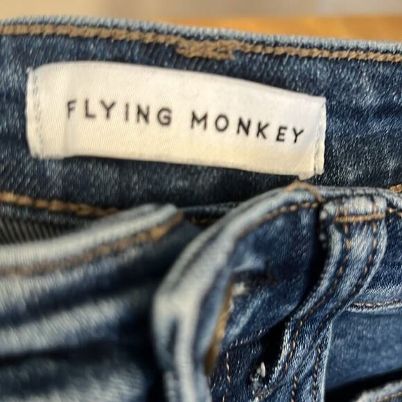 Flying Monkey Women’s Size 26 High Rise Straight Leg Distressed Mid Wash Jeans - Picture 7 of 10